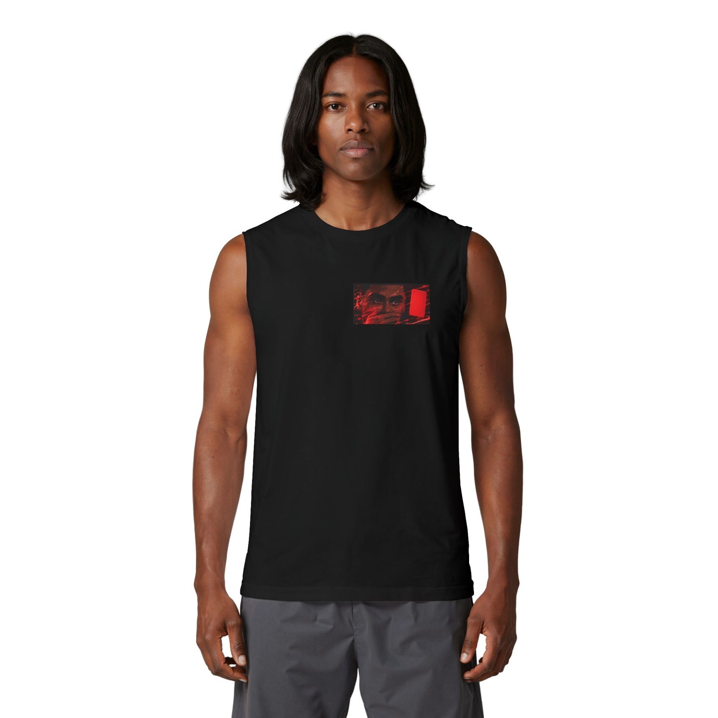 The Decision Is RED CARD Muscle Tank — Graphic Sleeveless Tee for Soccer Fans