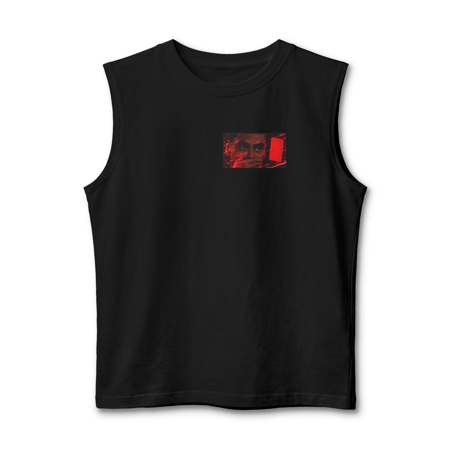 The Decision Is RED CARD Muscle Tank — Graphic Sleeveless Tee for Soccer Fans